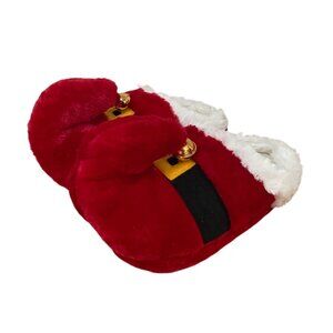 Dan Dee Santa Elf Red White Plush Slippers Sz M  Jingle Bells Christmas Costume